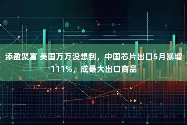 添盈聚富 美国万万没想到，中国芯片出口5月暴增111%，成最大出口商品