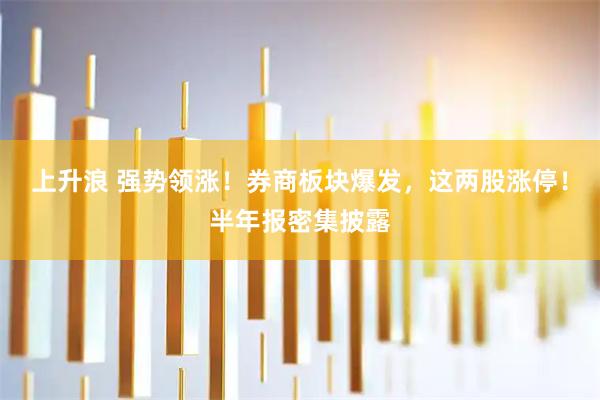 上升浪 强势领涨！券商板块爆发，这两股涨停！半年报密集披露
